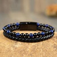 Pulsera De Ojo De Tigre Con Obsidiana Negra Para Hombres Pulsera De Acero Con Piedras De Calma Y Sanación Para Meditación Y Protección Espiritual - details 2