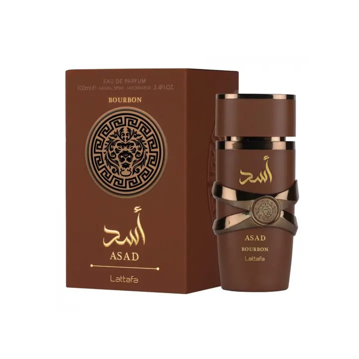 Perfume de Lujo Lattafa Asad Bourbon 100ml para Hombre  Fragancia Árabe Amaderada y Especiada, 100% Original, Larga Duración  Ideal para Regalo y Uso Diario – Aroma Intenso y Sofisticado - 1