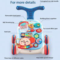 Juguetes andador para bebe,Cochecito de bebé andador ,Regalo de baloncesto para niños con mesa de juego de juguetes.-A3 - details 1
