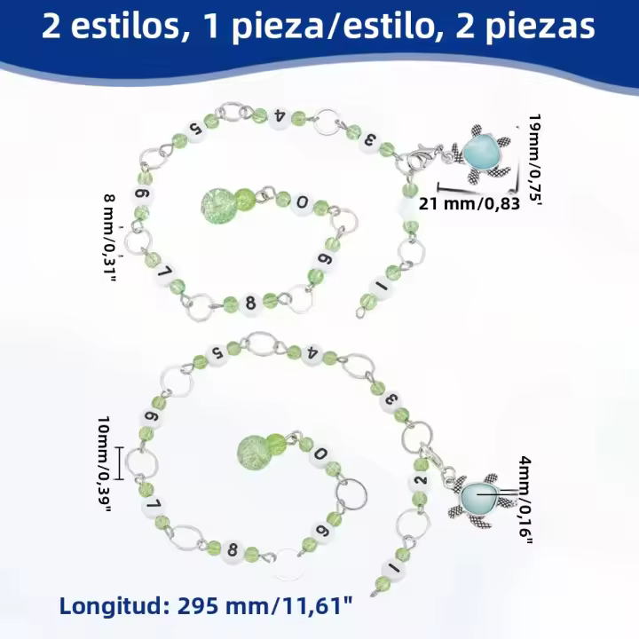 Contador De Filas De Tortuga Para Tejer Y Crochet Con Marcadores De Costura De Vidrio Verde Claro 2 Piezas Accesorios De Conteo De Filas Para Tejer - 1