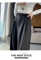 Pantalones Anchos Elegantes Para Mujer Estilo Coreano Cintura Alta Negro Pantalones Sueltos Para Oficina Moda 2024 - details 4