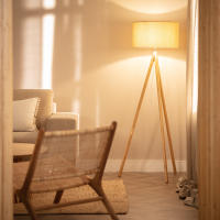 Ledkia Lámpara de Pie de Madera y Tela Wolby - details 1