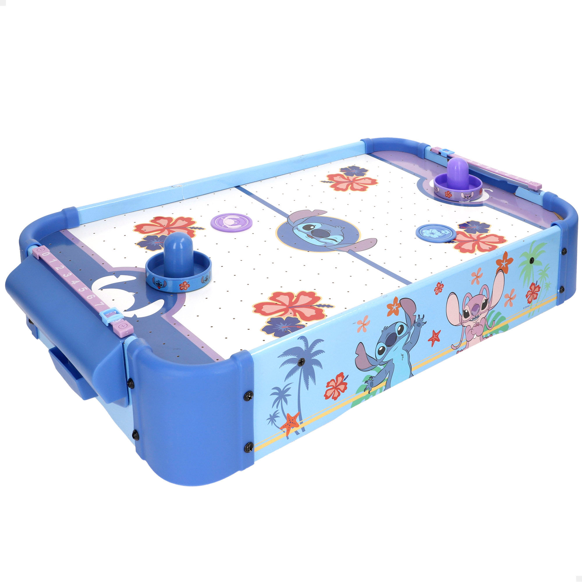 Stitch - Mesa Air Hockey de Disney, juego infantil, diseño compacto, licencia oficial Disney, para niños y niñas, juego mesa, para desarrollar habilidades, coordinación, socialización, habilidades manuales, para peques desde 4 años