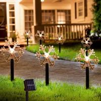 Luces Solares Para Jardín De Navidad Con Diseño De Copo De Nieve Instalación Por Montaje Luz De Palillo Exterior Lámpara De Vivero Decorativa Para Árbol De Navidad - details 10