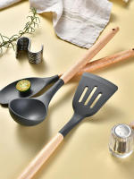 Set De Utensilios De Cocina De Silicona 34 Piezas Negro Antideslizante Con Manos De Madera Espátula Shovel Batidores De Huevo Accesorios De Cocina Ecológicos Y Resistentes Al Calor - details 8