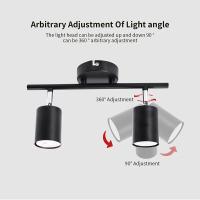 Luz De Techo LED Giratoria 2 Vías Con Enchufe GU10 Kit De Iluminación De Trax Para Cocina Dormitorio Showroom Metal Negro - details 2