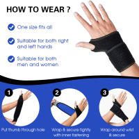 Apoyo De Muñeca Articulador Ajustable Protector De Muñeca Para Alivio Del Dolor En Ambas Manos Material De Nylon Y Goma - details 3