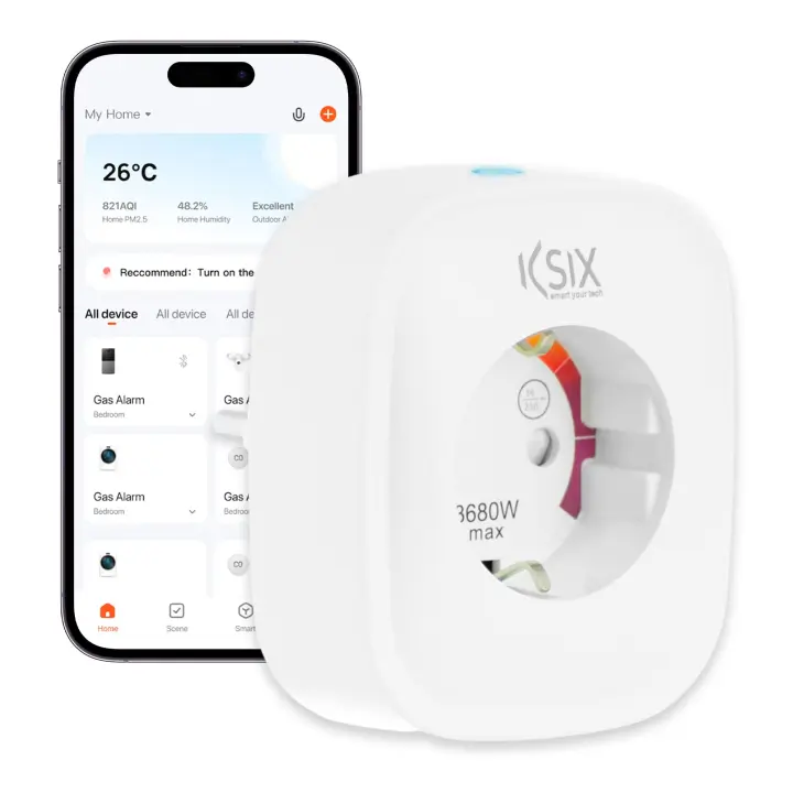 Enchufe Inteligente KSIX, 1 toma de corriente, Conexión inalámbrica por Wi-Fi, App - 1