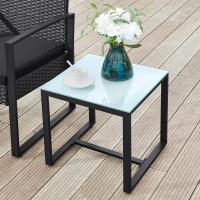 Conjunto de muebles de ratán para jardín de 3 piezas, incluye 2 sillas y 1 mesa de centro, fácil montaje, perfecto para balcón y terraza, disponible en negro y beige, negro y blanco, todo negro - details 11