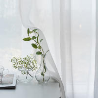 Cortina De Ventana Perforada De Color Sólido Terylene 1PC Antipolvo Decorativa Para Beleza Y Decoración De Ventanas - details 5