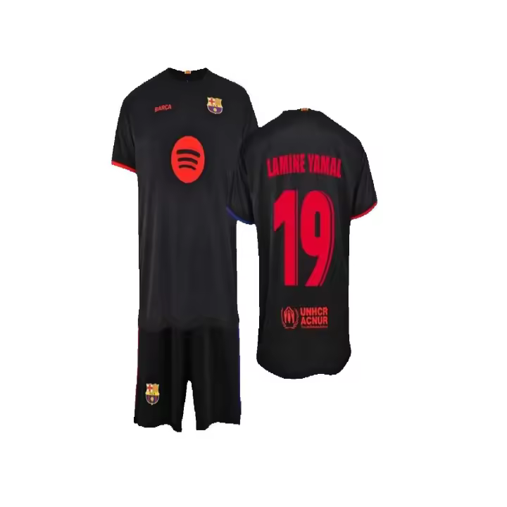 Conjunto de Ropa Deportiva Barça Lamine Yamal Negro 2 Equipación 24/25  Roger's Deportiva Producto Oficial con Licencia Para Niños - 1