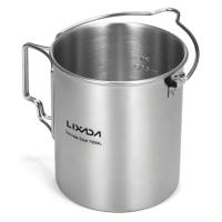 LIXADA Taza De Acero Inoxidable Portátil De 750ml Con Tapa Y Manija Plegable Para Camping Cocina Picnic Deportes Al Aire Libre - details 48