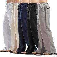Pantalones De Lino Para Hombre Estilo Casual Con Varios Bolsillos Corte Recto Ligero De Peso Transpirable Para Primavera Otoño Verano Disponible En 5 Colores - details 1