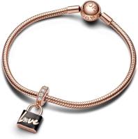 PANDORA Charm Colgante Candado Amor 782508C01 Talla ÚNICA Mujer, Viene con un completo embalaje de Caja de regalo. - details 1