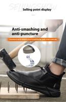 Botas De Seguridad Para Hombre En Cuero Indestructibles Con Punta De Acero Antipinchazos Y Antideslizantes Para Trabajo - details 3