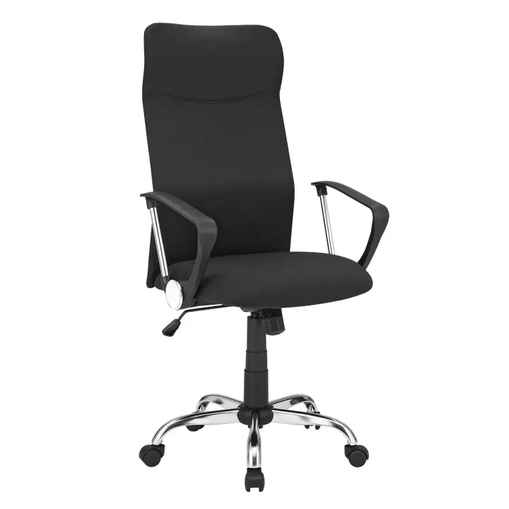 Silla de oficina ergonómica tapizada y giratoria, altura e inclinación ajustables, carga de 120 kg, asiento acolchado, disponible en varios colores - 1