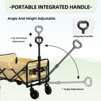 S7 STAR 5 inch Carro Plegable de Jardín Playa, Carrito Transporte Resistente con Puerta Uso al Aire Libre, Carrito Campamento Ideal para Compras Camping , Carro Mango Ajustable Gran Capacidad, Fácil de Guardar (Portón Trasero Extendido) - details 3