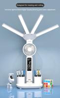 Lámpara De Mesa Recargable Para Estudio Con Ventilador Luz De Lectura LED Pantalla De Reloj LED Lámpara De Lectura LED Contemporánea ABS PVC Recargable 5V Touch On/Off Switch - details 0