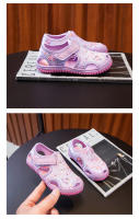 Zapatillas De Verano Para Niñas Transpirables Con Salpicaduras Zapatos De Playa Para Bebés Y Niños Suaves Antideslizantes Cierre De Correa Material De Suela De Goma Tamaño Ajustable Para Edad 4-6 Años - details 3
