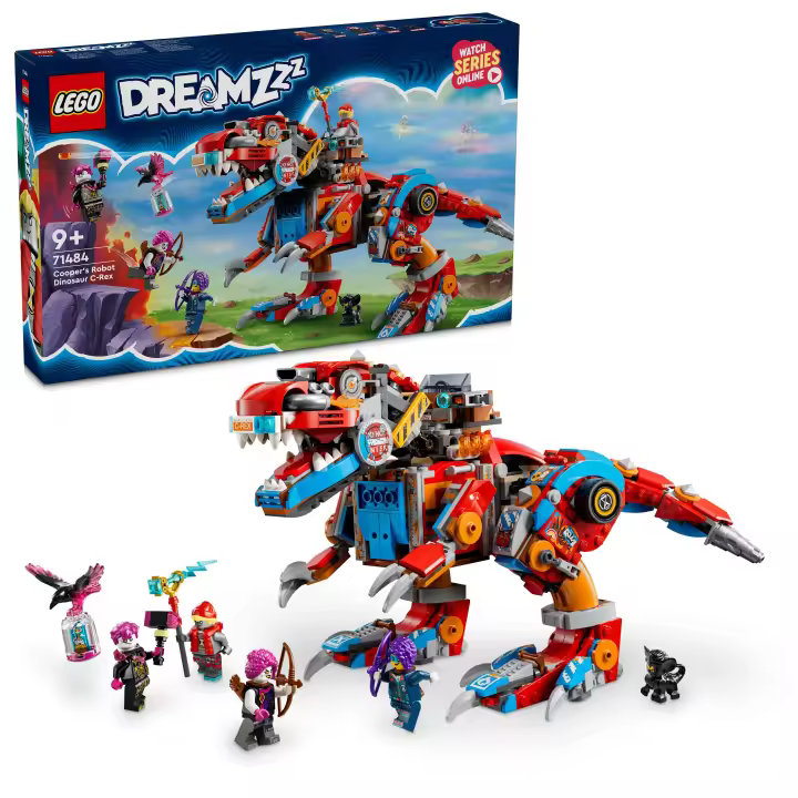 LEGO 71484 DREAMZzz Dinosaurio Robot C-Rex de Cooper Figura de acción, T. rex con 4 minifiguras - 1