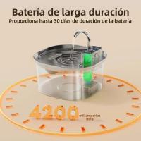 Fregadero Automático Para Gatos 3L Acero Inoxidable Recarga Inalámbrica Sensor Dispensador De Agua Para Mascotas Con Alimentador Inteligente - details 2