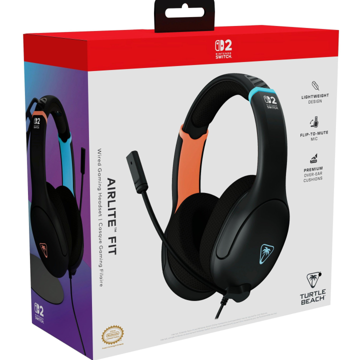 Auriculares Turtle Beach Airlite Fit Gris carbón - con Cable para Nintendo Switch 2 (Edición española)