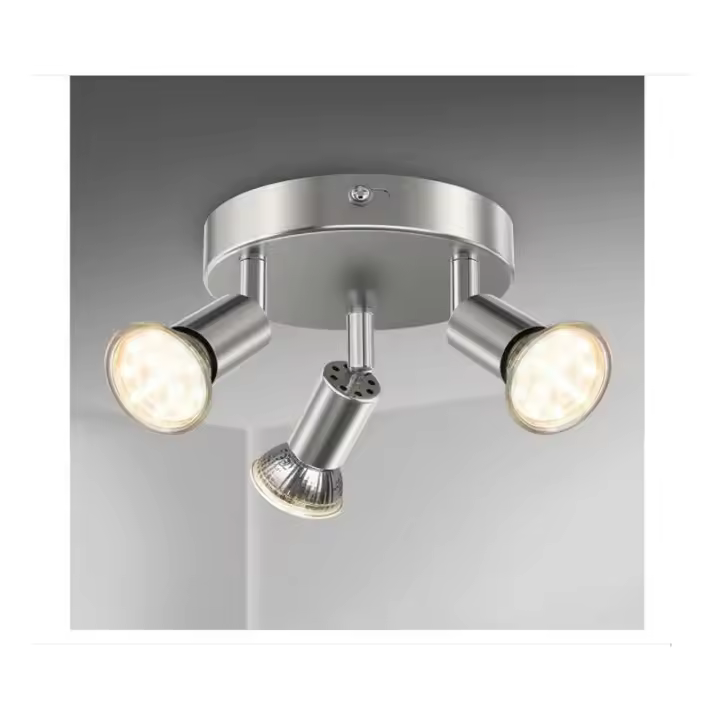 Plafón baño Chrome 3 Focos orientables IP44 GU10 Azul Plafón baño Iluminación LED - 1