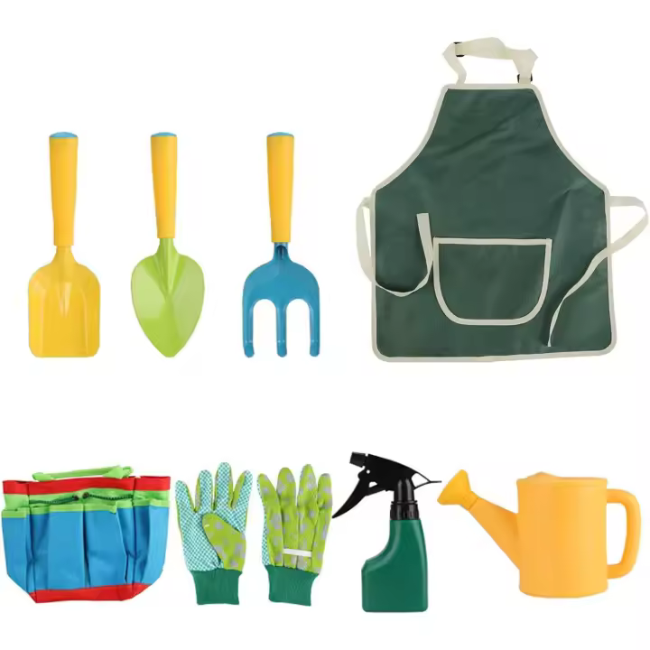 Herramientas de jardinería para niños, Juego de Jardín para niños con Regadera, Guantes, Rake, shovel, Kit de herramientas de Jardín Para Gift Infantil para Bebé escolar - 1