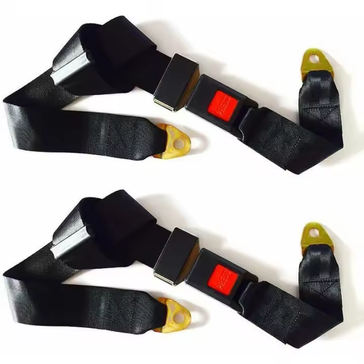 Pack Cinturones de Seguridad Ajustables Universales Arnés de Seguridad Ajustable de 2 Puntos Cinturón de Seguridad Individual Doble - 1