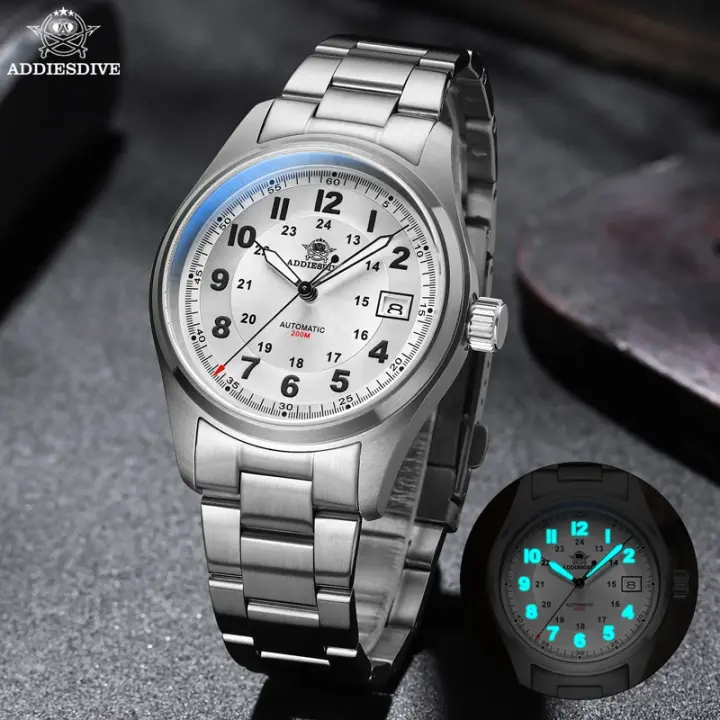 Reloj De Pareja ADDIESDIVE 2024 39mm Lujo Acero Inoxidable Con Recubrimiento AR De Zafiro NH35A Deportivo Y De Negocios Para Hombres Resistente Al Agua - 1