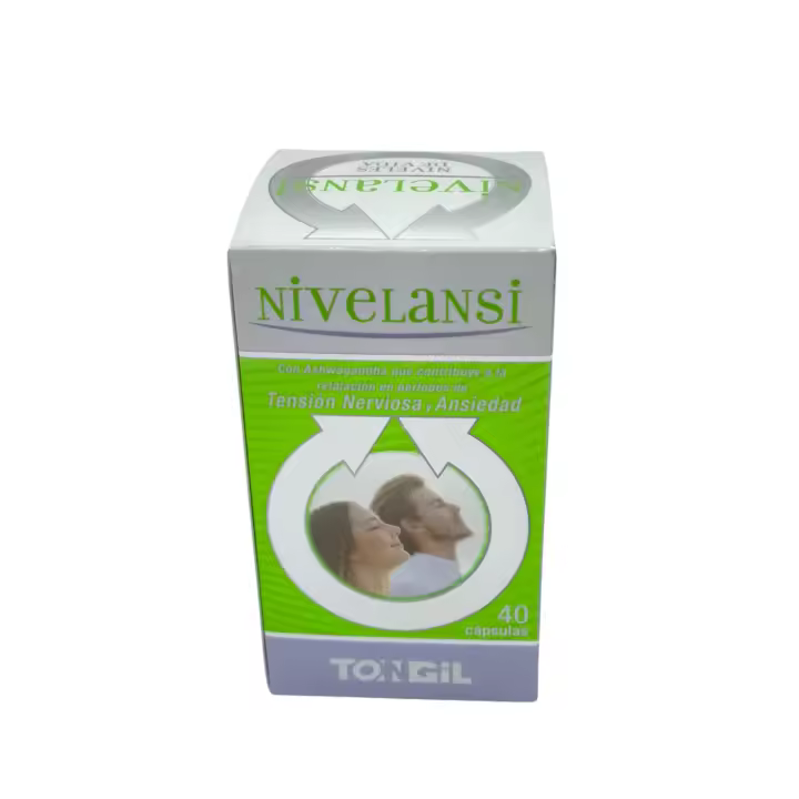 Nivelansi 40 cápsulas Tongil, ansiedad, estrés, relajación. Ashwagandha. Equilibrio emocional. Tensión nerviosa - 1