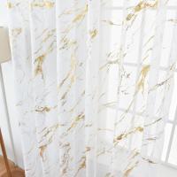 Cortinas De Gauze Translúcidas De 100x200cm Con Patrones De Mármol Dorado Y Plateado Diseño Bipartido Izquierdo Y Derecho Para Decoración De Ventanas Y Hotelería - details 13