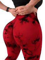 Pantalones De Yoga Para Mujer Con Cintura Alta Y Control De Abdomen Estampado Tie-Dye Leggings Deportivos De Elasticidad Alta Para Correr Y Fitness - details 3