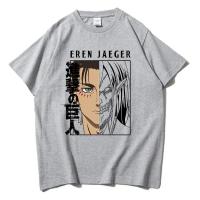 Camiseta De Algodón AOT Eren Yeager De Attack on Titan Anime Estampado Gráfico Moda Tops Casual Para Hombres Y Mujeres - details 4