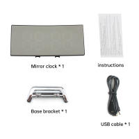 Reloj De Alarma Digital LED Con Espejo Pantalla Curva Para Estudiantes Dormitorio Sala De Estar Oficina Escuela Función De Sueño Temperatura - details 15