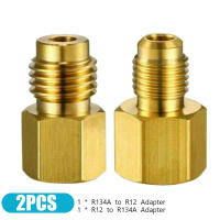 Adaptador De Piezas 1/4 Hembra Flare 2 Piezas Conjunto Accesorios De Conector De Latón Adaptador De R134a a R12 1/2 Acme Macho Para A/C - details 2