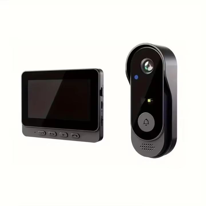 Timbre Inalámbrico with Cámara 1080P HD Timbre Videoportero Exterior IP65 Impermeable Inalámbrico with Cámara y Pantalla IPS de 4,3 Pulgadas, Interconexión inalámbrica Bluetooth 2,4G, No Requiere WiFi - 1