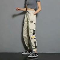 Pantalones De Cargo Casual Para Mujer Estilo Hip Hop Moda Deportiva Pantalones Harem Coreanos Con Varios Bolsillos Negro Talla 5XL - details 11