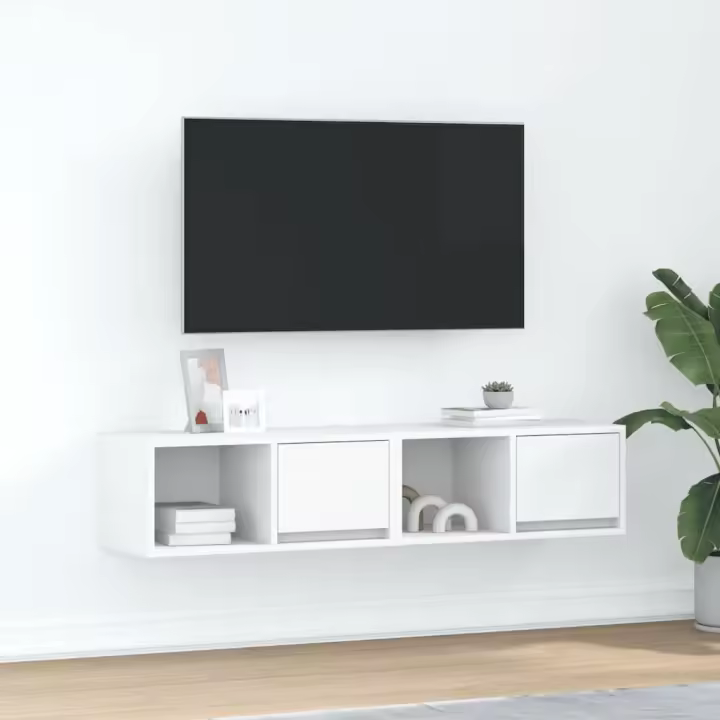 Muebles de TV 2 uds Blanco 60x31x25,5 cm Madera de ingeniería - 1