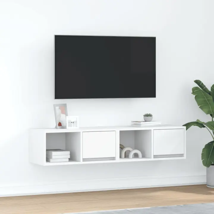 Muebles de TV 2 uds Blanco 60x31x25,5 cm Madera de ingeniería - 1