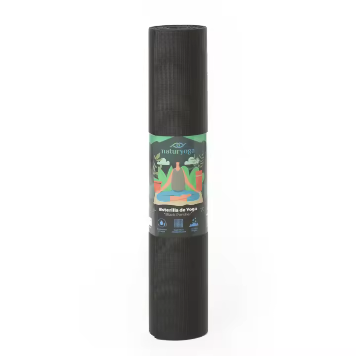Naturyoga l Esterilla de Yoga Premium Black Panther l Duradera l Antideslizante l Color Negro - 1