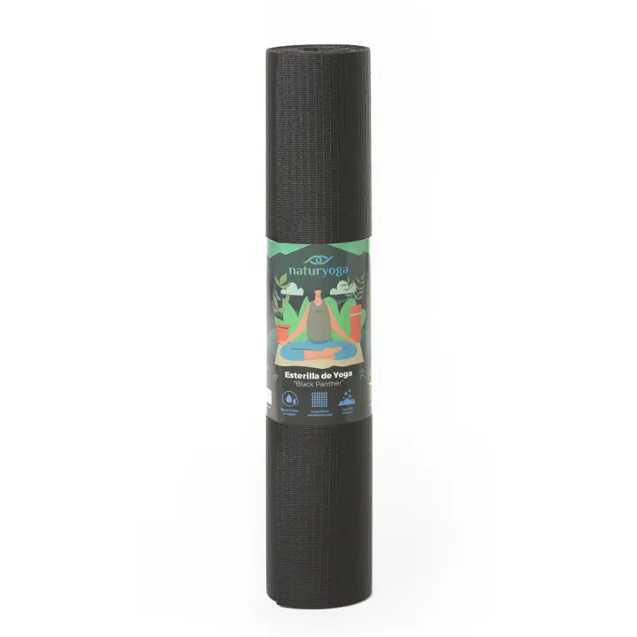 Naturyoga l Esterilla de Yoga Premium Black Panther l Duradera l Antideslizante l Color Negro - 1