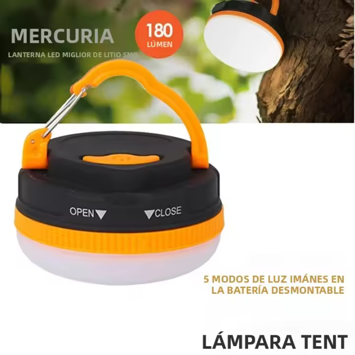 Lámpara De Camping Portátil LED Con 5 Modos De Iluminación Impermeable Para Acampar Y Senderismo Uso Con 3 Pilas AAA - 1