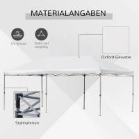 Gazebo plegable Gazebo de Jardín Pop Up Gazebo 5,9x2,95x2,5 m Malla Oxford de maple with Bolsa de Transporte Crema Blanco Adecuado para festines y eventos en El Jardín - details 4