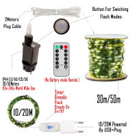 Luces De Cadena De Navidad Impermeables Con Control Remoto 500/2000 LED Para Decoración De Exterior Árbol Fiesta Matrimonio - details 2