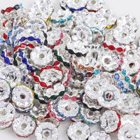 50pcs 12mm Espaciadores De Rhinestone De Aleación Con Diseño Wavy Colorido Para Fabricación De Joyas Braceletes Collares Suministros De Manualidades Decorativos - details 0