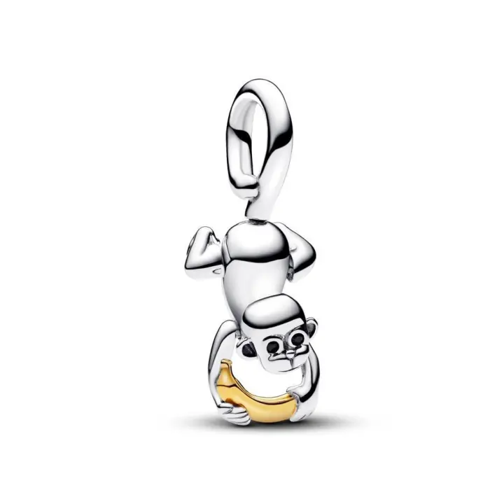 763343C01 - Charm Colgante en plata de ley y con un recubrimiento en oro de 14k Mono Móvil en Dos Tonos Pandora 763343C01 PANDORA Raíz Joyas de Plata Joyas Pandora MUJER inicio Charm Pandora Colgantes de Plata Mujer Pandora Original - 1