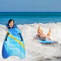 Tabla de bodyboard hinchable portátil para niños con asas, plegable, 75 x 65 x 15 cm, tabla de surf para niños, para playa, surf, piscina, natación, verano, deportes acuáticos - details 2