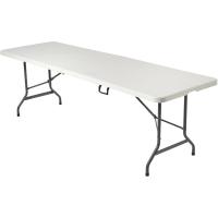 STARLEY-Mesa de Camping Plegable de Plástico y Patas de Acero 180 x 70 x 74cm Blanca Mesita Buffet de Eventos Interior Exterior para 6 Personas Tablero con Asa de Transporte para Jardín Terraza - details 0