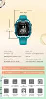 Reloj Deportivo SMAEL Para Mujer Con Correa De Silicona Impermeable Y Pantalla LED Digital Resistente Al Choque Y Con Luz Trasera - details 4